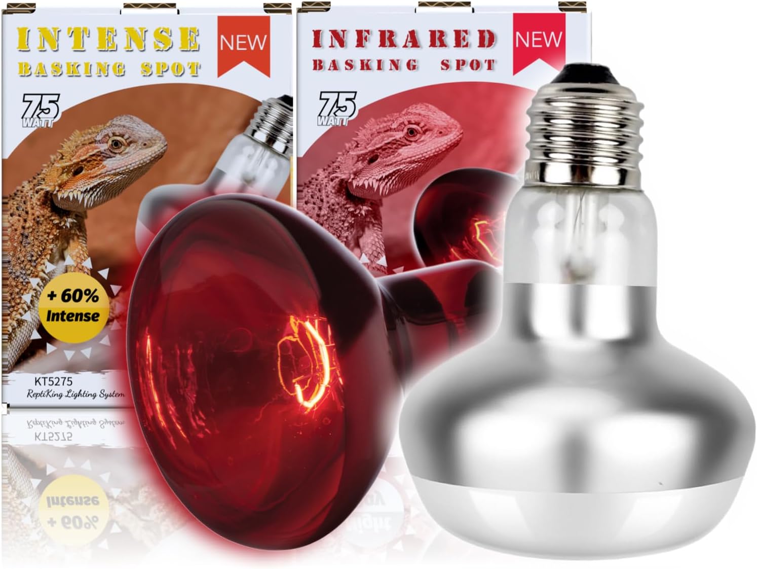 ReptiKing 2 Pack 75W Infrared Basking Bulbs