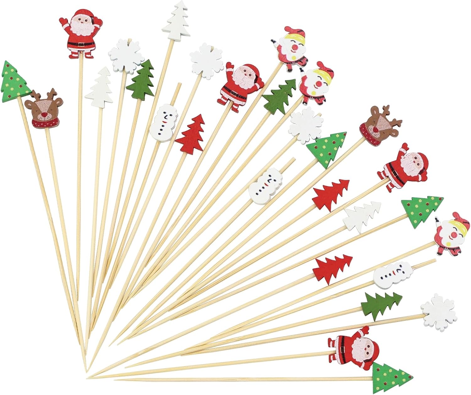 Decorative Xmas Cocktail Picks - Festive Party Fruit Skewers