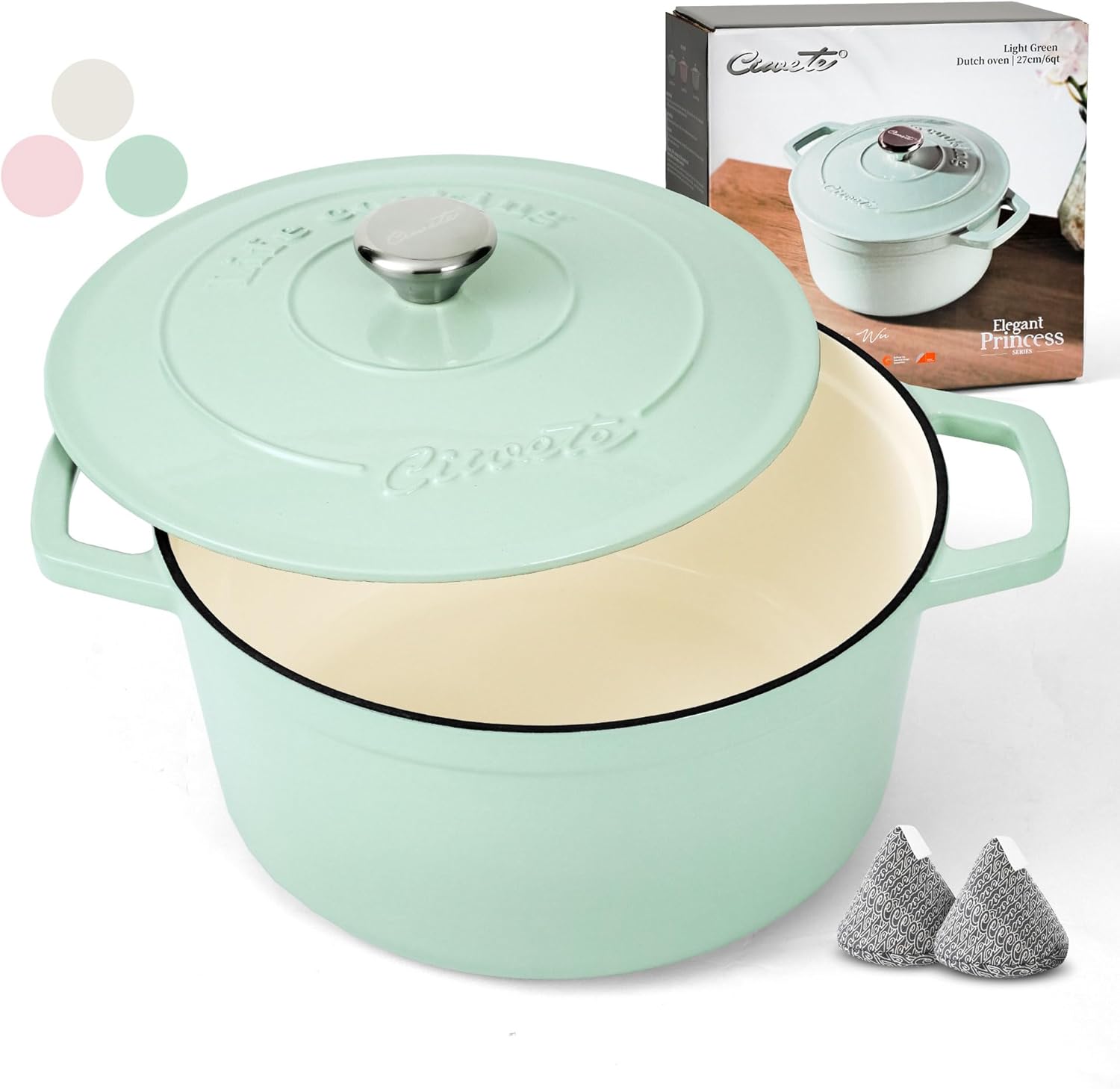 6 QT Dutch Oven Pot with Lid for Cooking and Baking Needs
