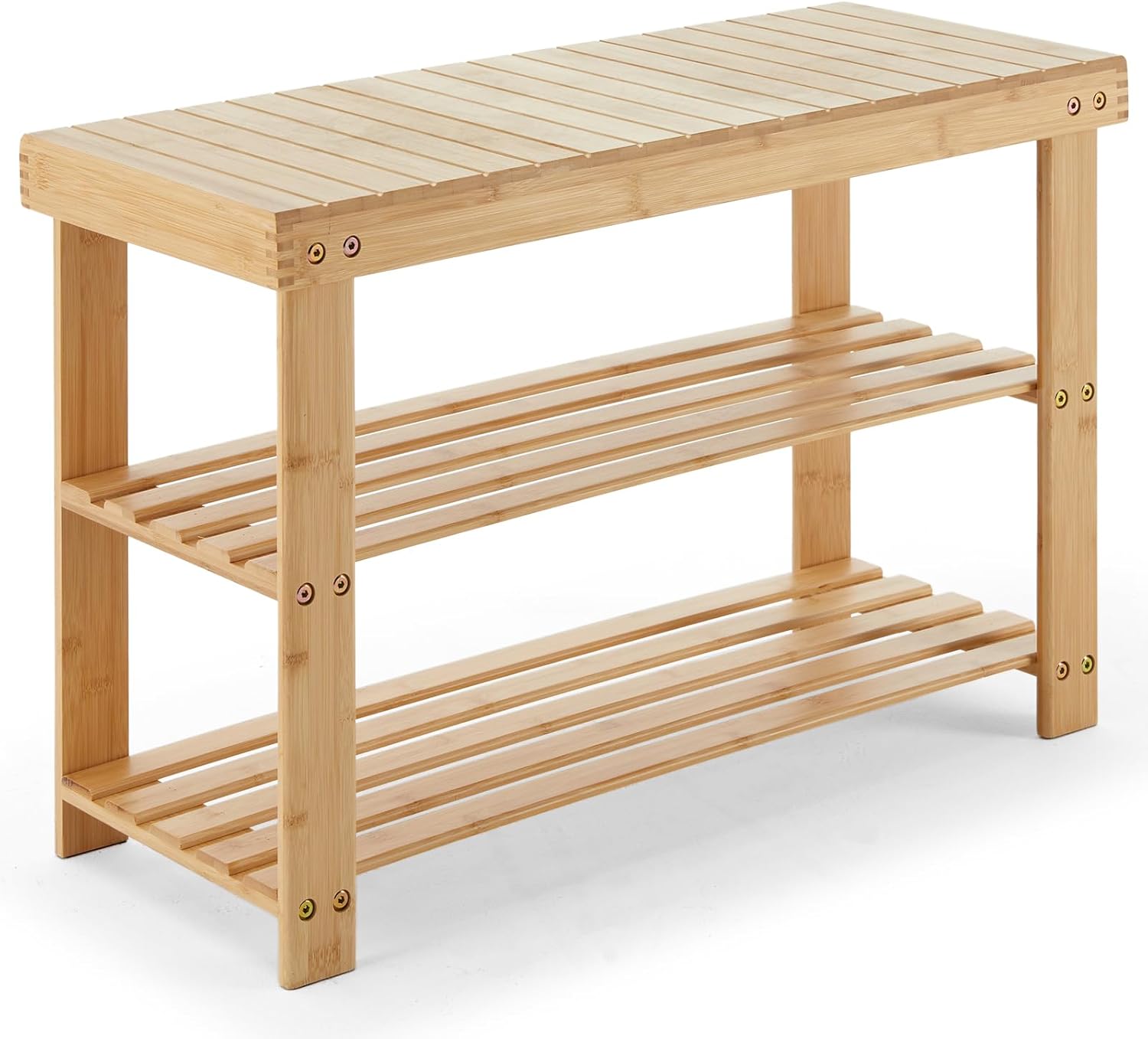 Sweetcrispy Shoe Rack Bench: 3-Tier Bamboo Storage Organizer