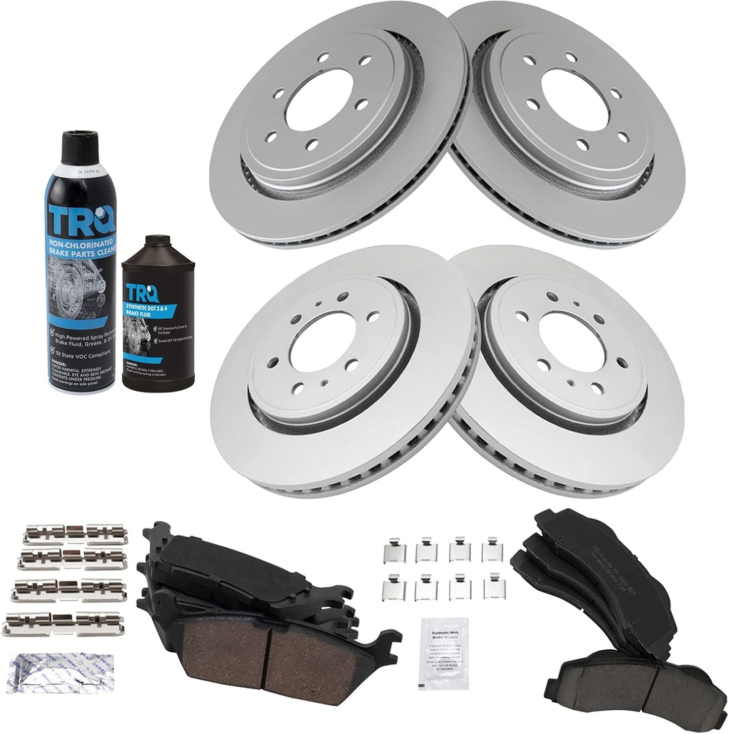 TRQ Front and Rear Brake Pad & Rotor Kit for 2015-2017 F-150