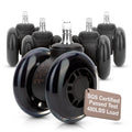 Double Rollerblade Office Chair Wheels 3 in - Smooth, Quiet