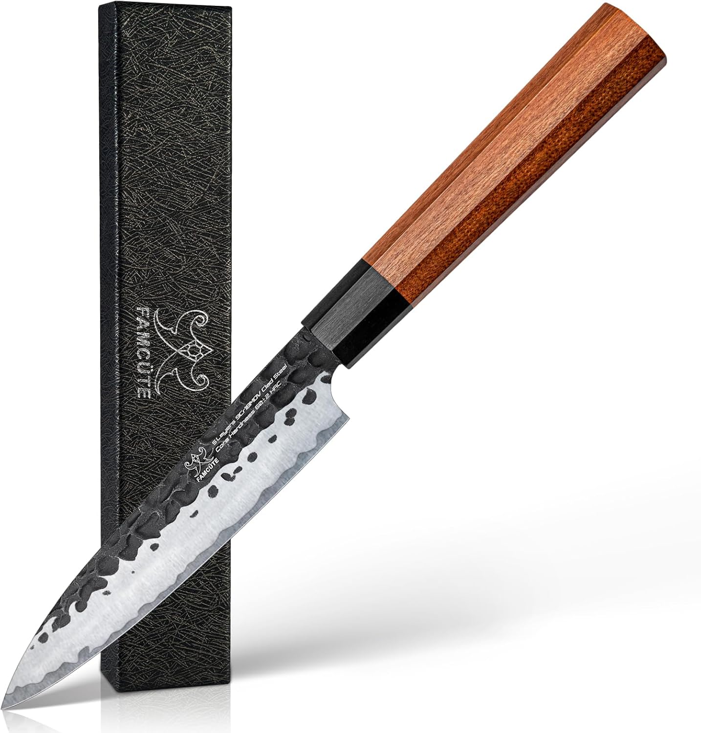 5 Inch Japanese Paring Knife with Rosewood Handle for Precision