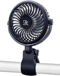 Baby Stroller Fan with Clip - Portable Rechargeable Clip-On Fan