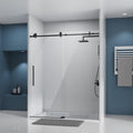 Frameless Sliding Shower Door 56-60 in W x 75 in H - Matte Black