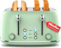 Mueller Retro Toaster 4 Slice Wide Slot - Retro Style, Dual Controls