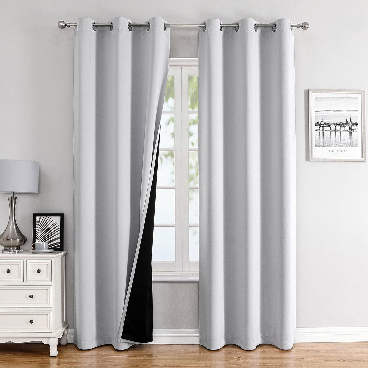 100% Blackout Curtains for Bedroom by ChrisDowa - Total Blackout
