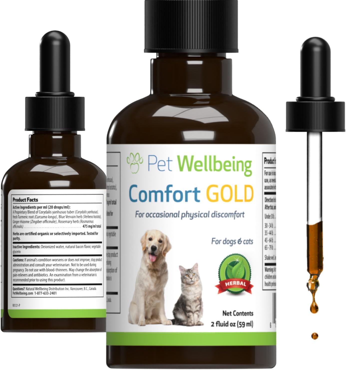 Pet Wellbeing Comfort Gold for Dogs - Herbal Supplement for Comfort