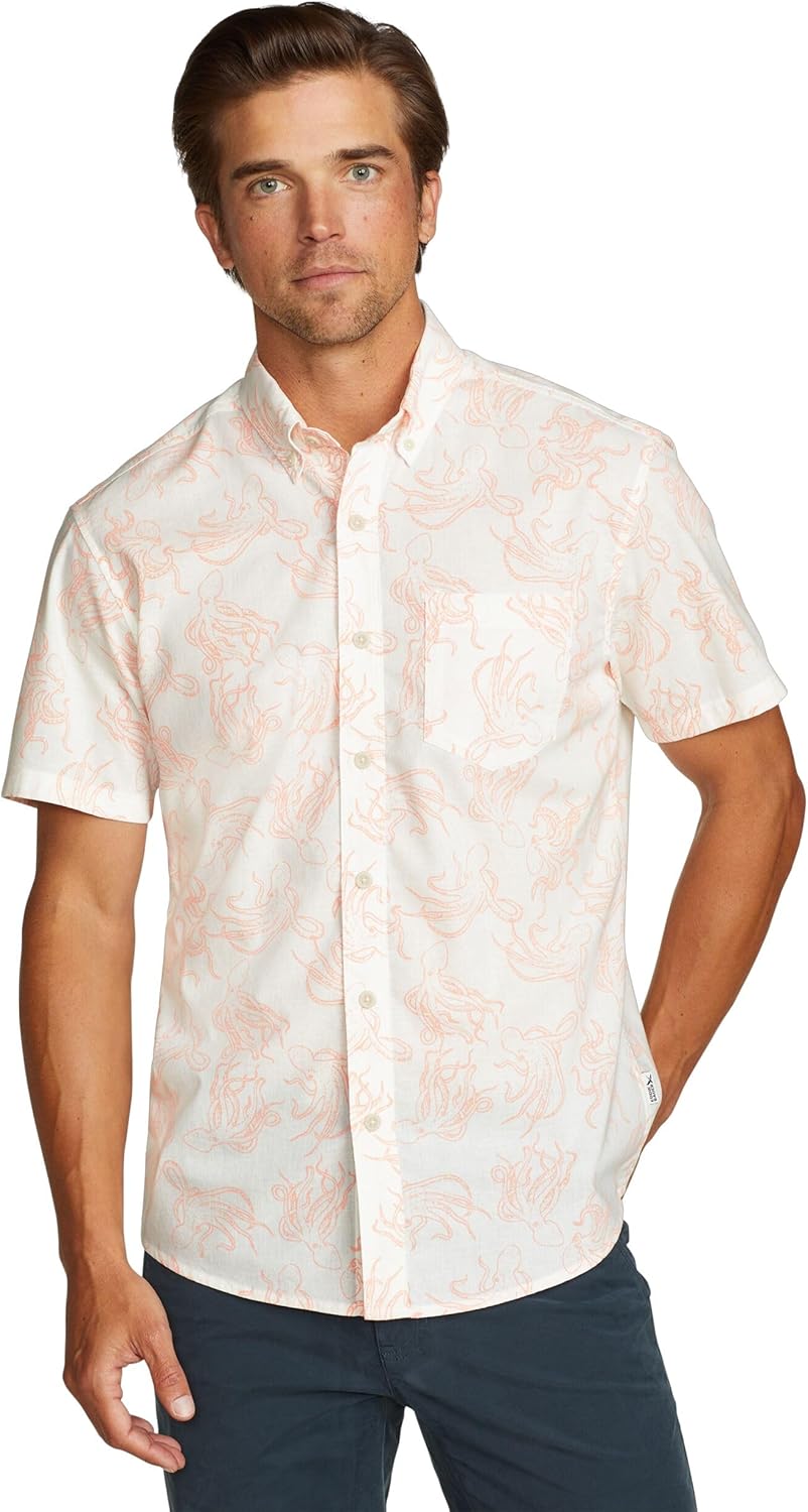 Eddie Bauer Mens Printed Baja Shirt for Classic Summer Style