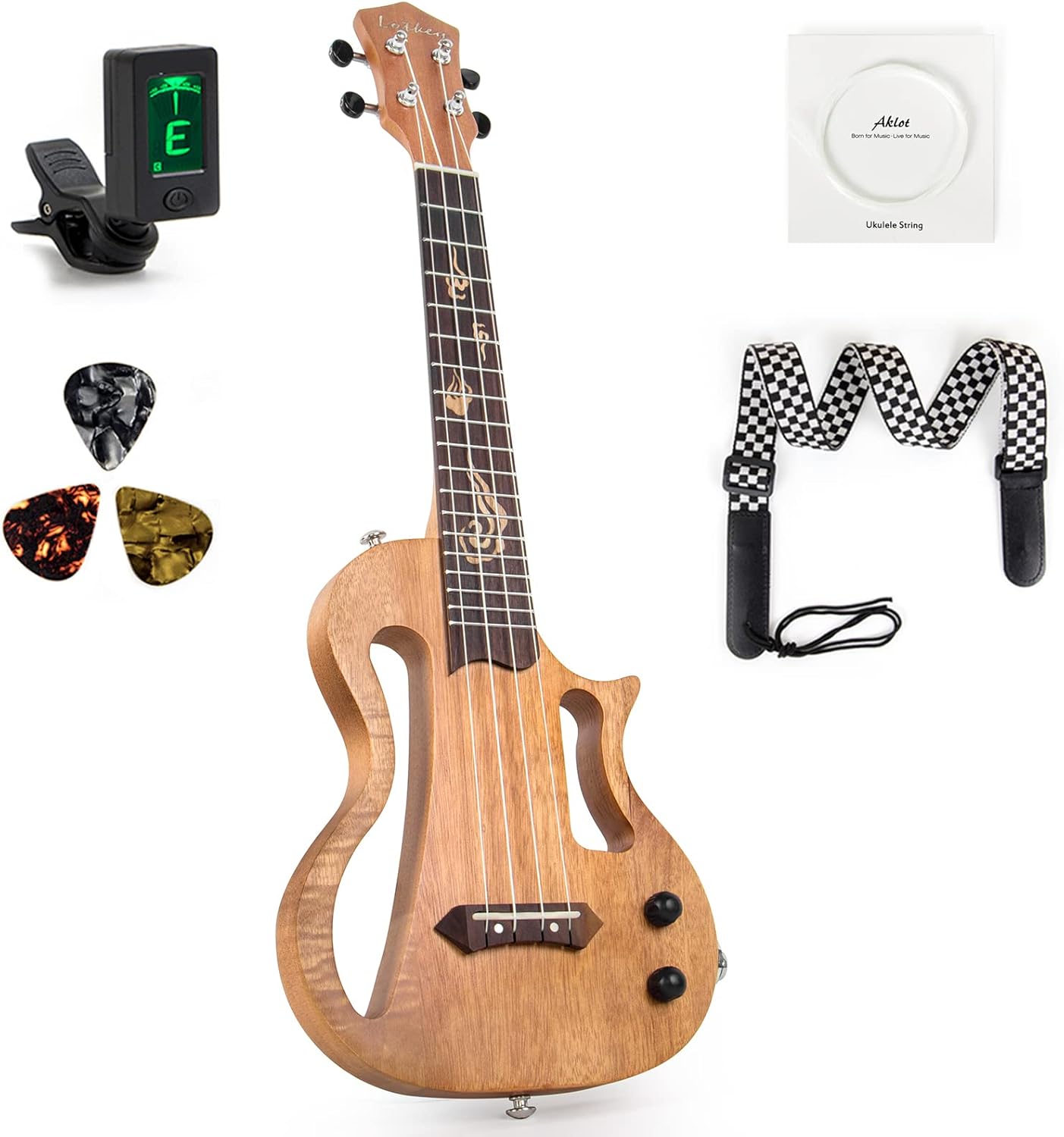Silent Ukulele with Okoume Body for Practice and Performances