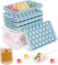 3 Pack Ice Trays for Freezer - 99 Round Ice Cubes, Stackable Set