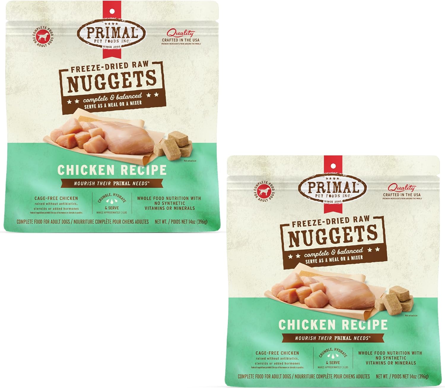 Primal Freeze Dried Dog Food Nuggets, Chicken - Healthy Meal Option