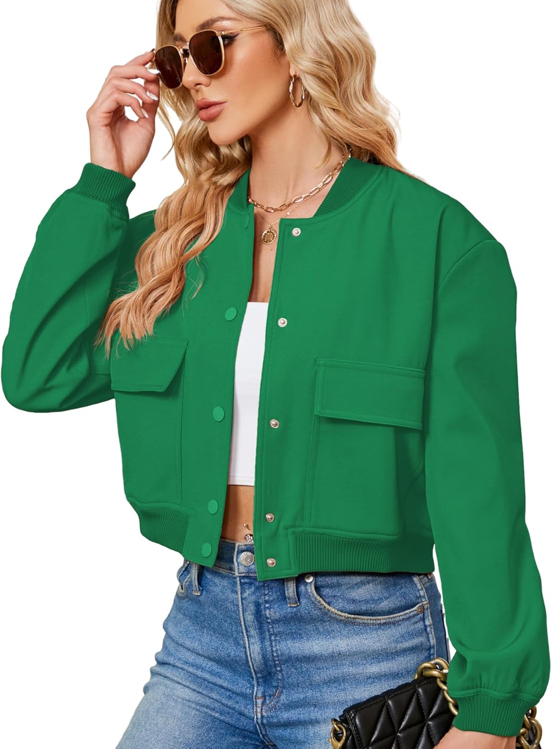 Zando Bomber Jacket Women - Trendy Cropped Casual Style