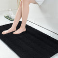 Chenille Striped Bathroom Rugs 59x24, Soft and Absorbent Mats