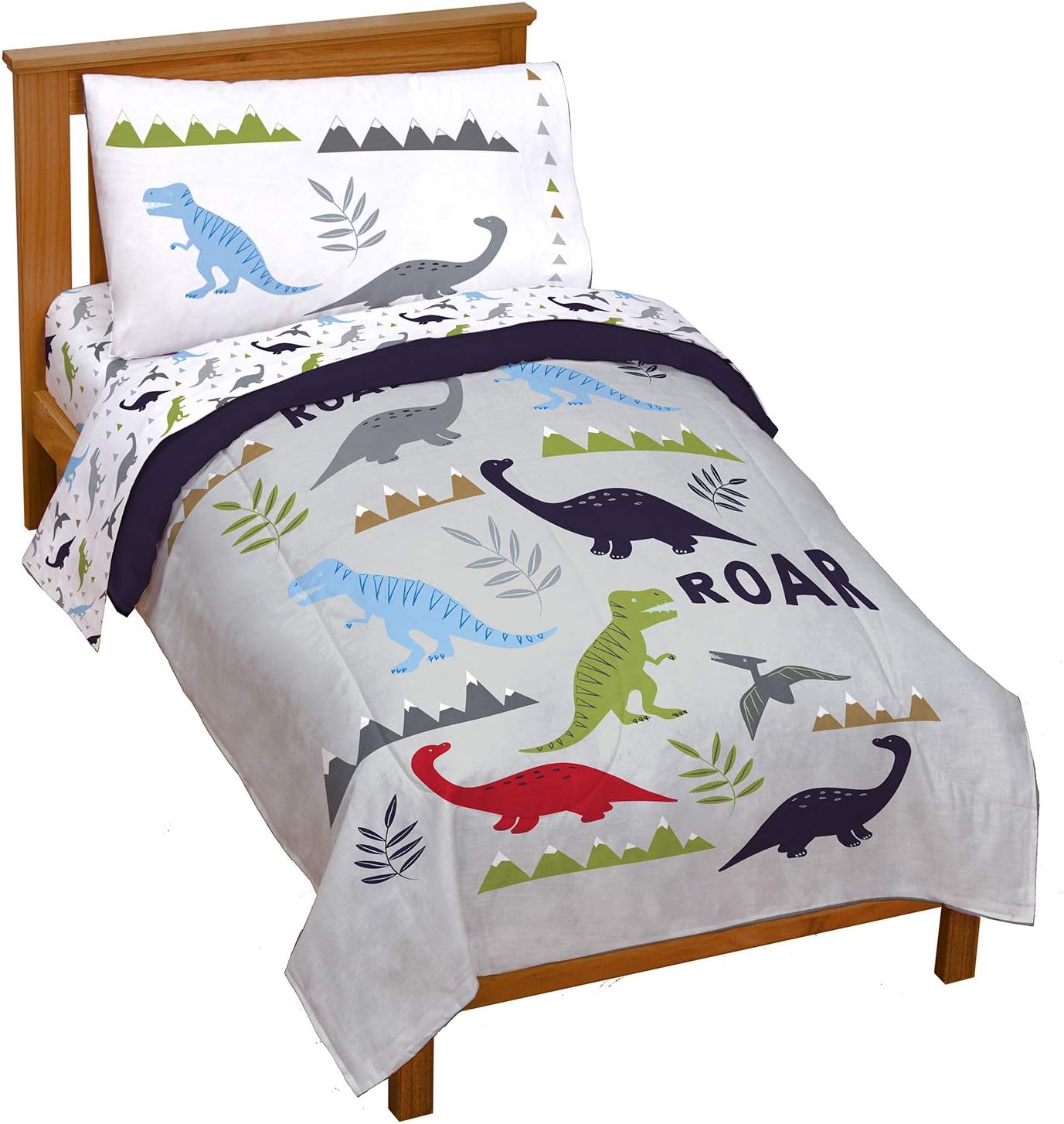 Dinosaur Roar Toddler Bed Set - Soft Microfiber Bedding