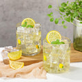 2 Pcs Lemon Icon Juice Glasses 14oz Stemless - Bright Lemon Pattern