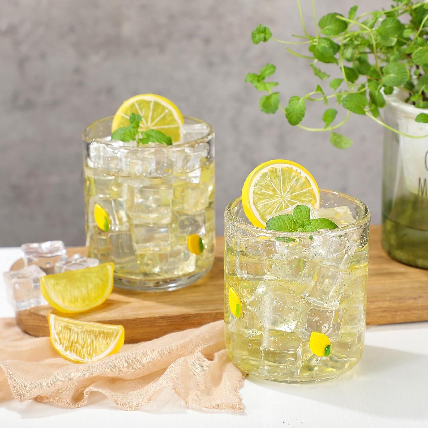 Lemon Icon Juice Glasses for Parties and Everyday Use