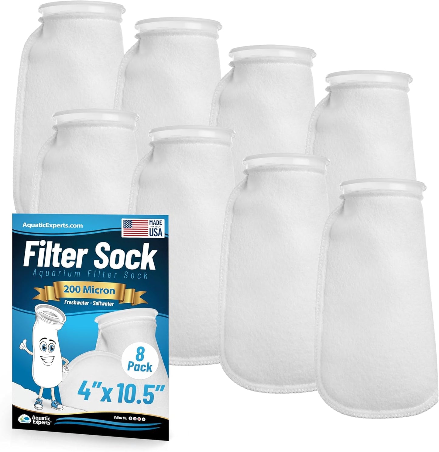 Aquatic Experts 4 inch Ring Filter Socks for Saltwater Aquariums