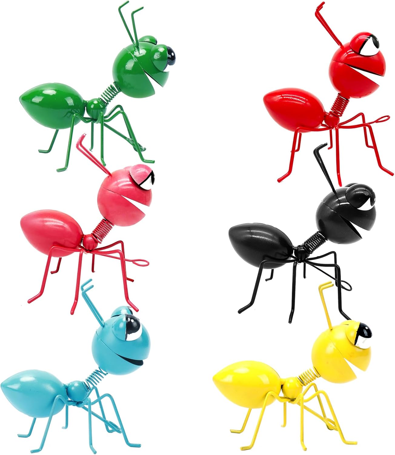Cute Ant Outdoor Wall Sculptures - Set of 6 Metal Yard Art