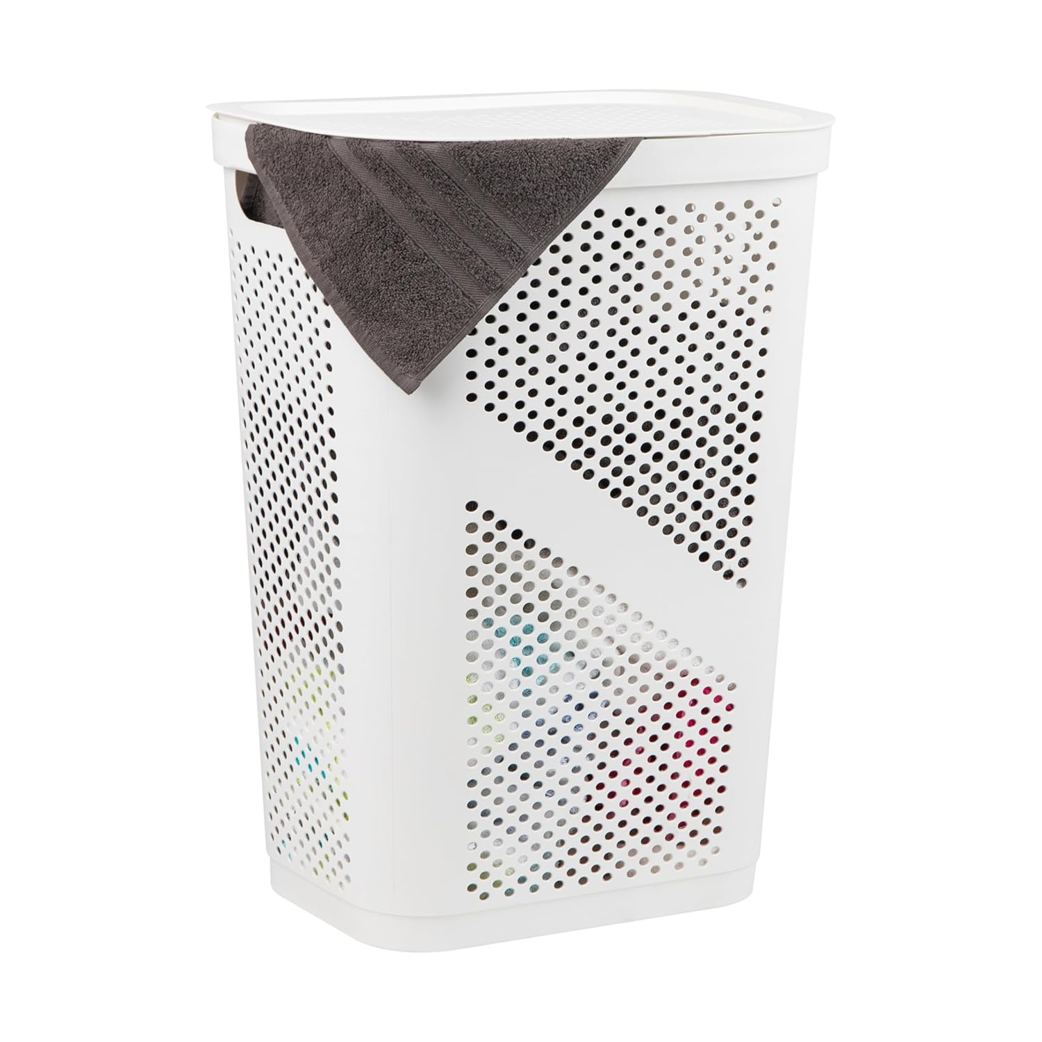 Mind Reader Slim Laundry Hamper with Lid for Efficient Storage