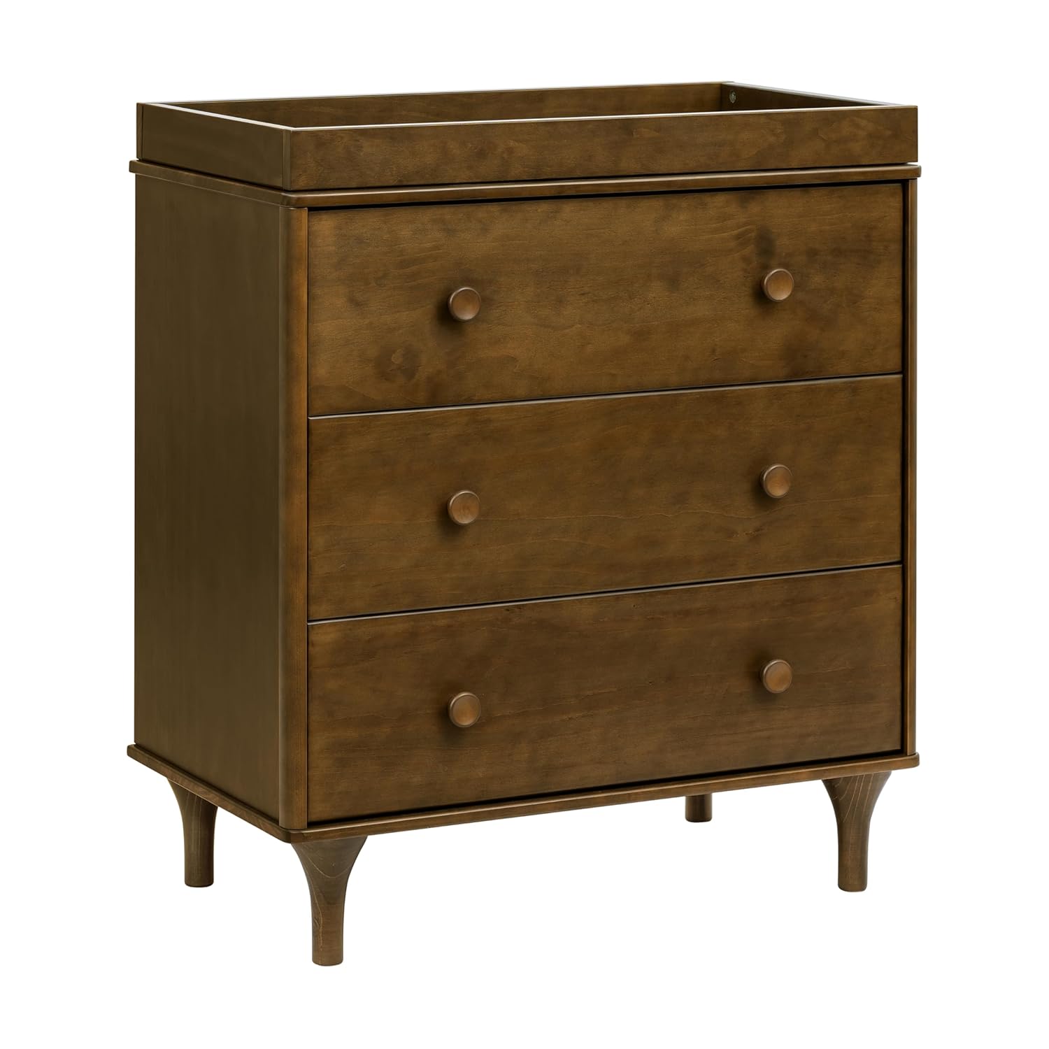 Lolly 3-Drawer Changer Dresser with Removable Tray in Walnut