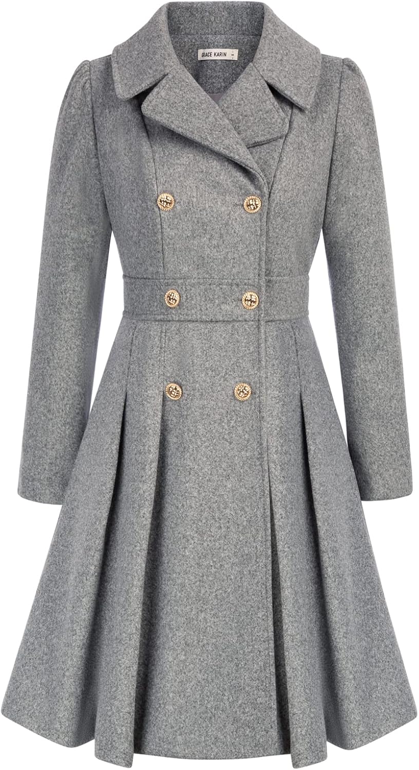 2024 Women's Fashion Trench Coat with Notch Lapel and Pockets