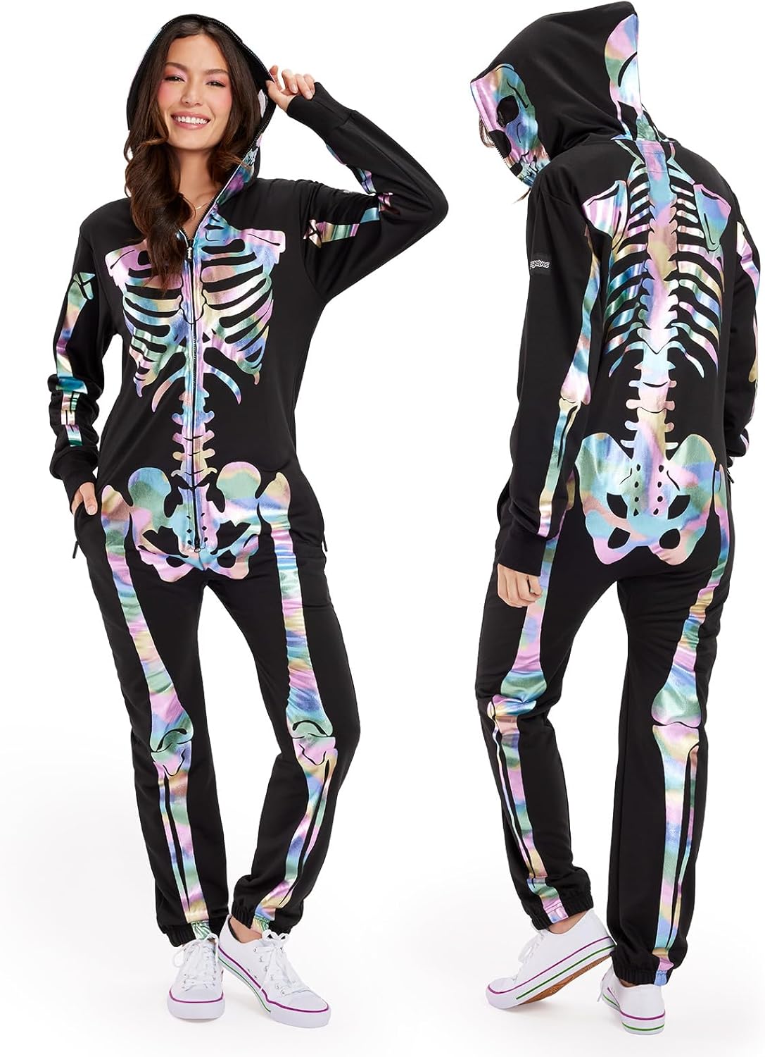 Tipsy Elves Halloween Skeleton Costume for Women - Comfy Jumpsuit