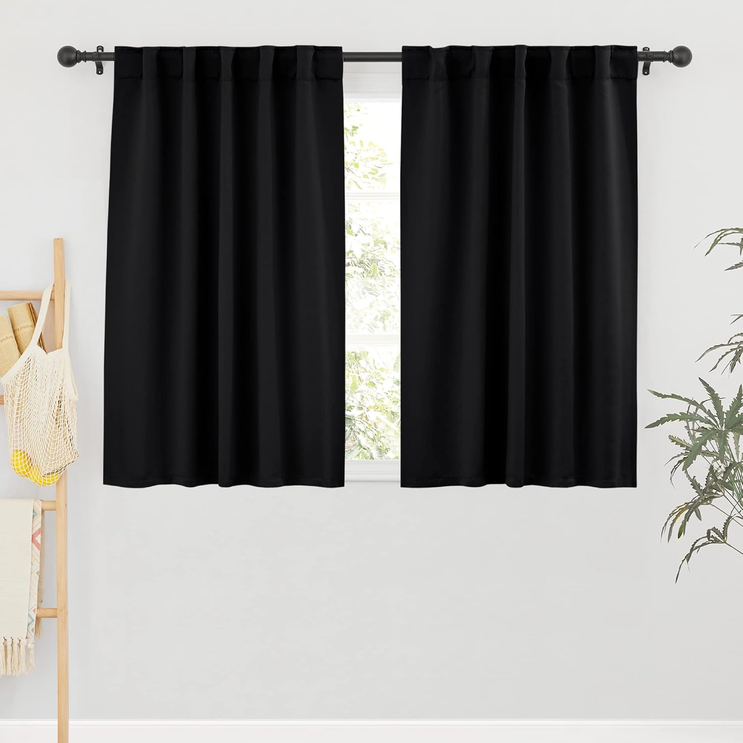 Energy Saving Blackout Curtains - 42x45 - Black (2 Panels)