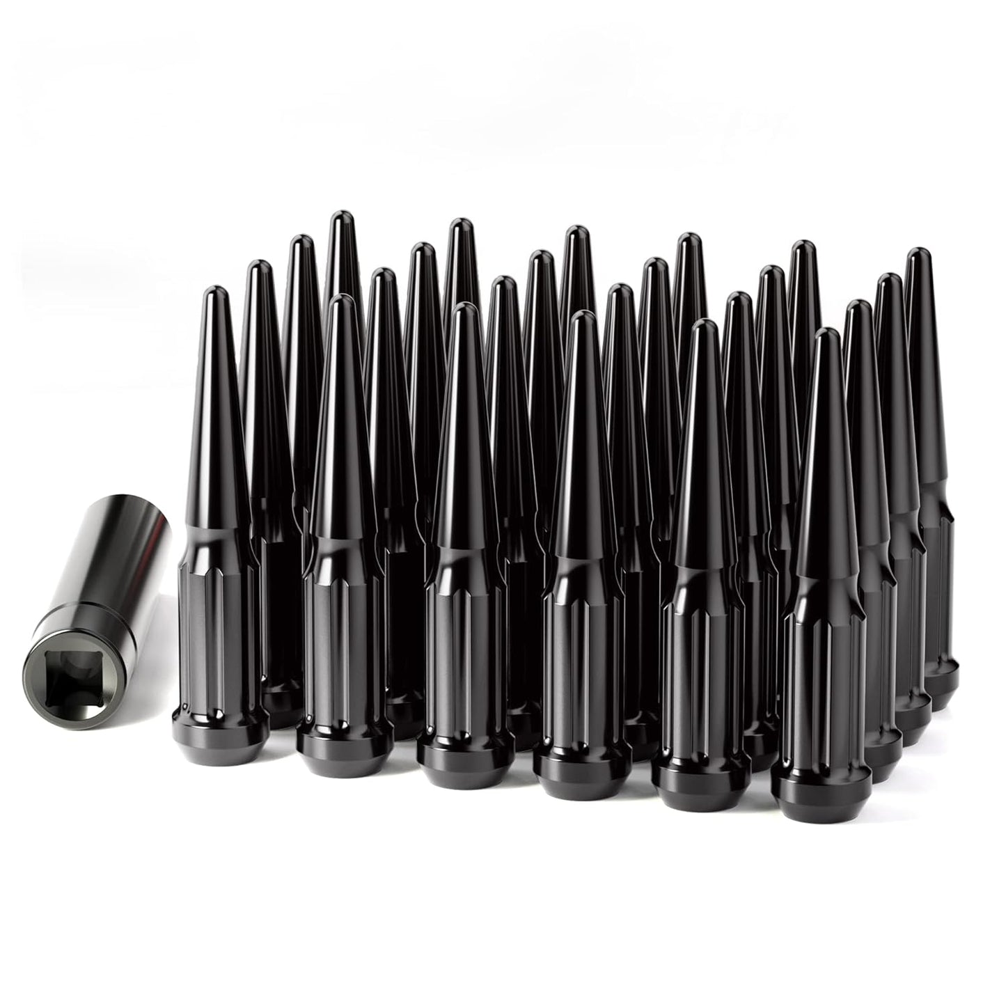 M14x1.5 Spike Lug Nuts Set of 24 for Chevy Dodge Ford Trucks
