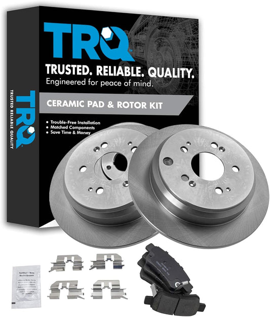 TRQ Rear Brake Pad & Rotor Kit for 2005-2010 Honda Odyssey