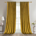 Roslynwood Luxury Soft Olive Yellow Velvet Curtains 90 in - Thermal