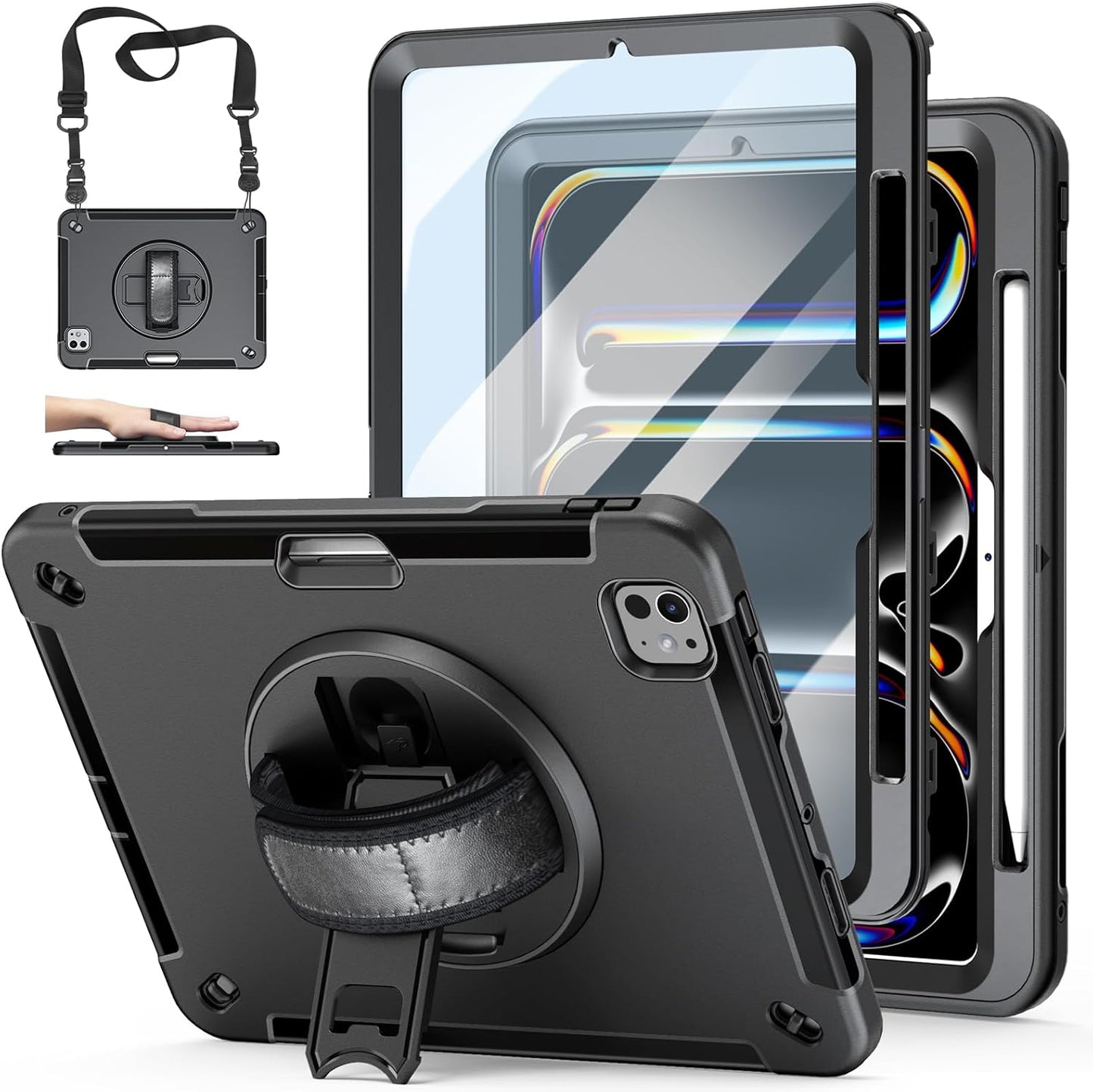 Protective Case for iPad Pro 11 M5 2025 with Multi-Angle Stand