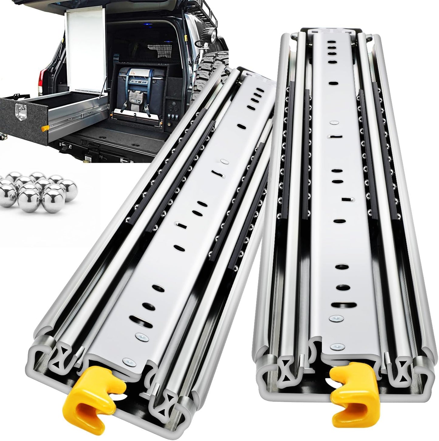 YENUO Heavy Duty Drawer Slides with Lock for 16-18 Inch Drawers