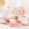 Porcelain Tea Set for 6 with Golden Trim - Luxury British Style