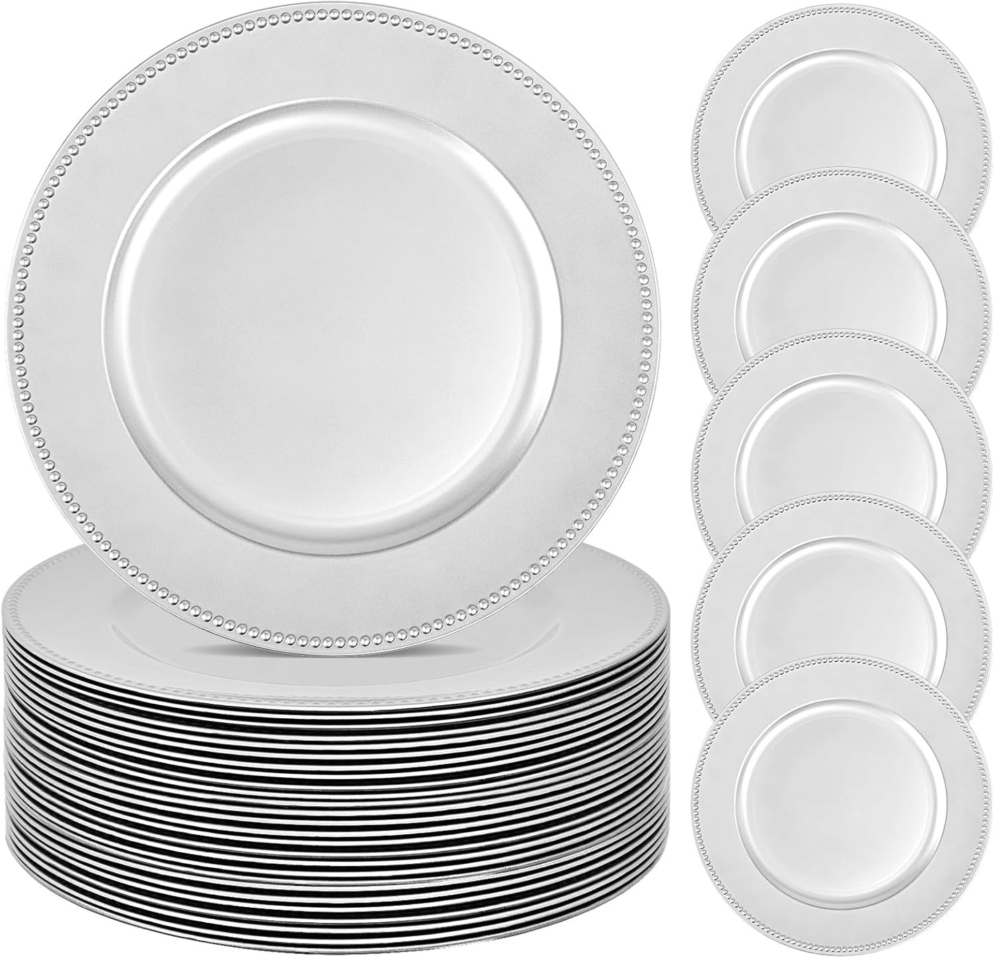Sparkle Up Your Tables with 24 Beaded Charger Plates by REWOMC