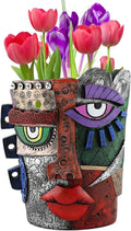 Picasso Brutalist Beauty Face Flower Pot - Colorful Head Planter
