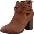 TOETOS Women's Chunky High Heel Ankle Boots - Polished Comfort