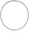 Women's Sterling Silver Tennis Necklace with Round Cubic Zirconia