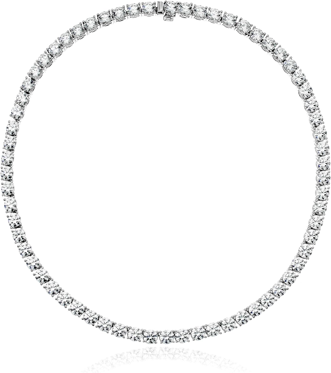 Elegant Tennis Necklace with Round Cut Cubic Zirconia Design