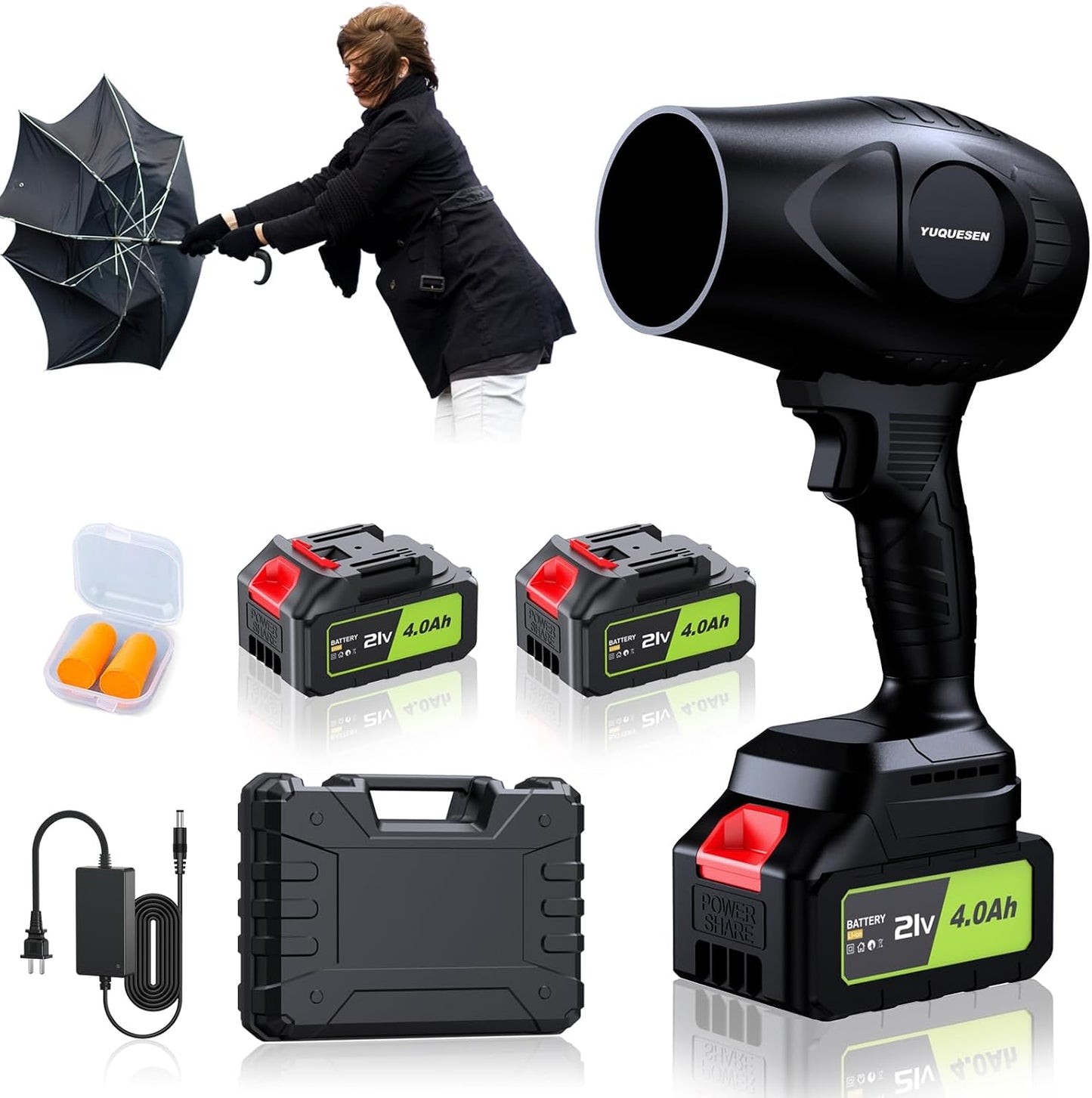 980,000 RPM Cordless Leaf Blower for Efficient Yard Cleaning