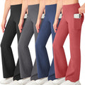 Girl's Bootcut Yoga Pants with Pockets - High Waisted Flare