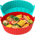 Silicone Air Fryer Liners Round 8 in - Non-Stick 2-Pack, Easy Clean