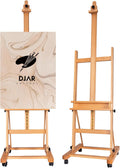 Wood H Frame Studio Art Easel for Painting - Adjustable Large Floor