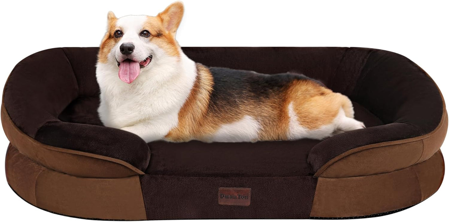 Dwanton Orthopedic Dog Bed for Medium Dogs with Gel Foam