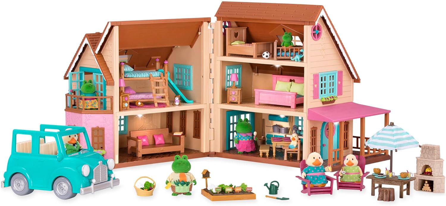 Li'l Woodzeez Honeysuckle Hillside Cottage Playset for Kids