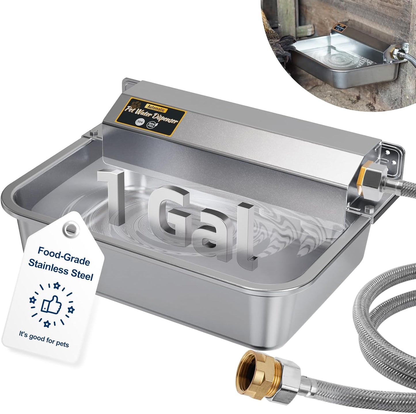 Automatic Water Dispenser for Dogs and Livestock - 1Gal/3.8L