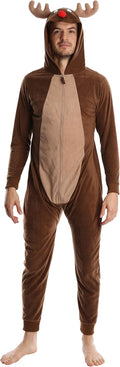 Adult Reindeer Onesie for Men - Cozy Holiday Onesies for Parties