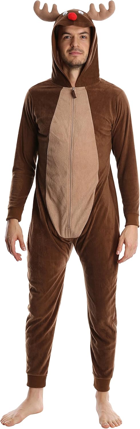 Reindeer Onesie for Men - Perfect Holiday Pajamas for Fun