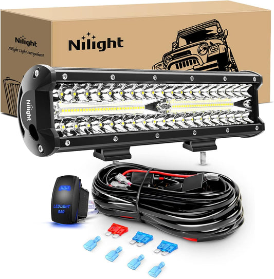 Nilight 12Inch 300W LED Off Road Lights for Trucks and Boats