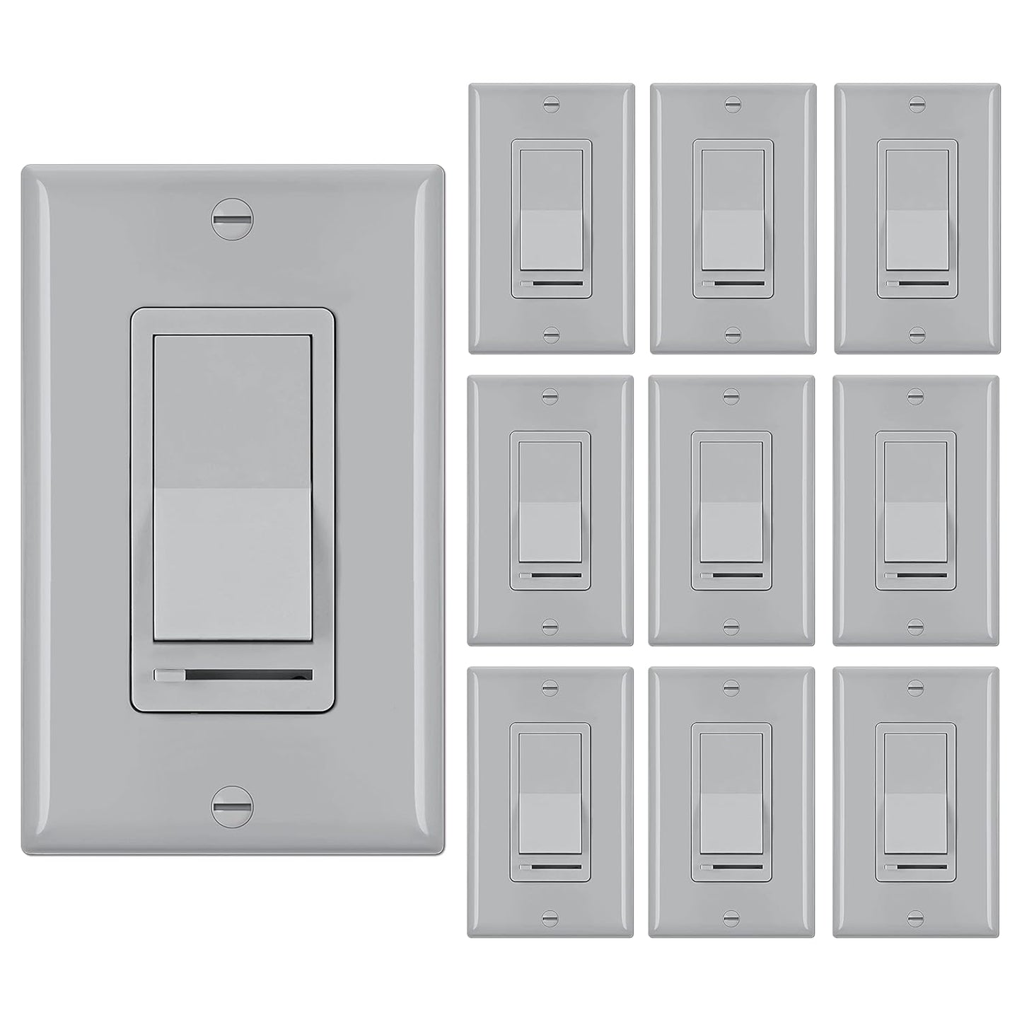 BESTTEN 10 Pack Dimmer Wall Light Switch for Dimmable Bulbs